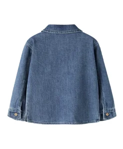 Meisjes blouse lange mouw blauw