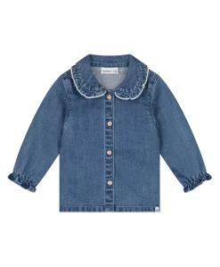 Meisjes blouse lange mouw blauw