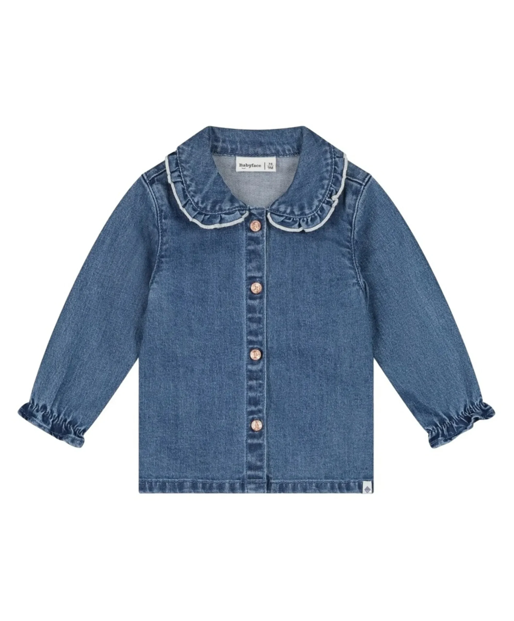 Meisjes blouse lange mouw blauw