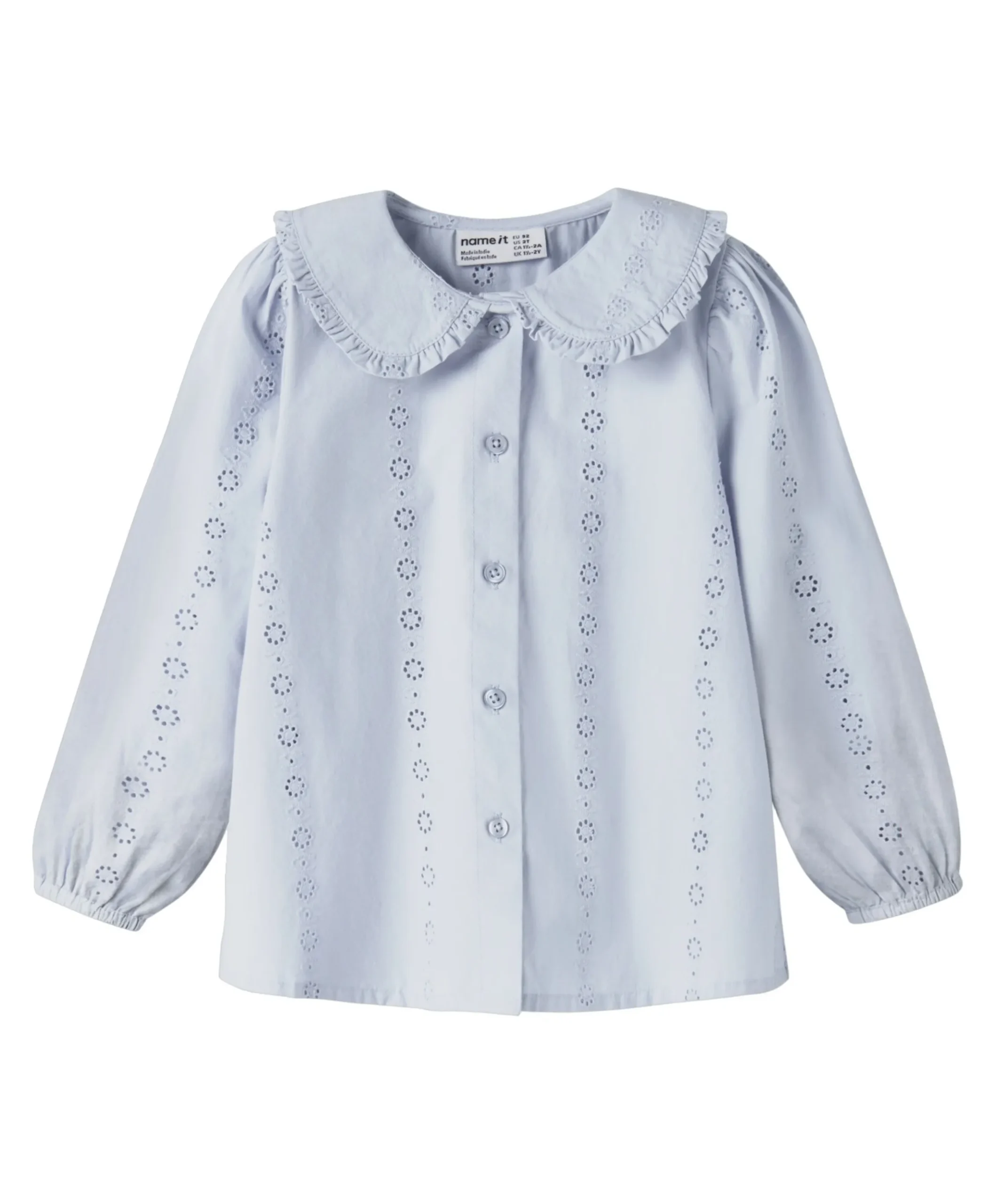 Meisjes blouse lange mouw blauw