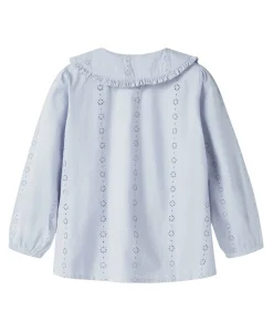Meisjes blouse lange mouw blauw
