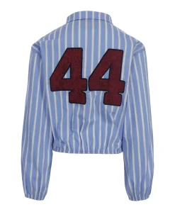 Meisjes blouse lange mouw blauw