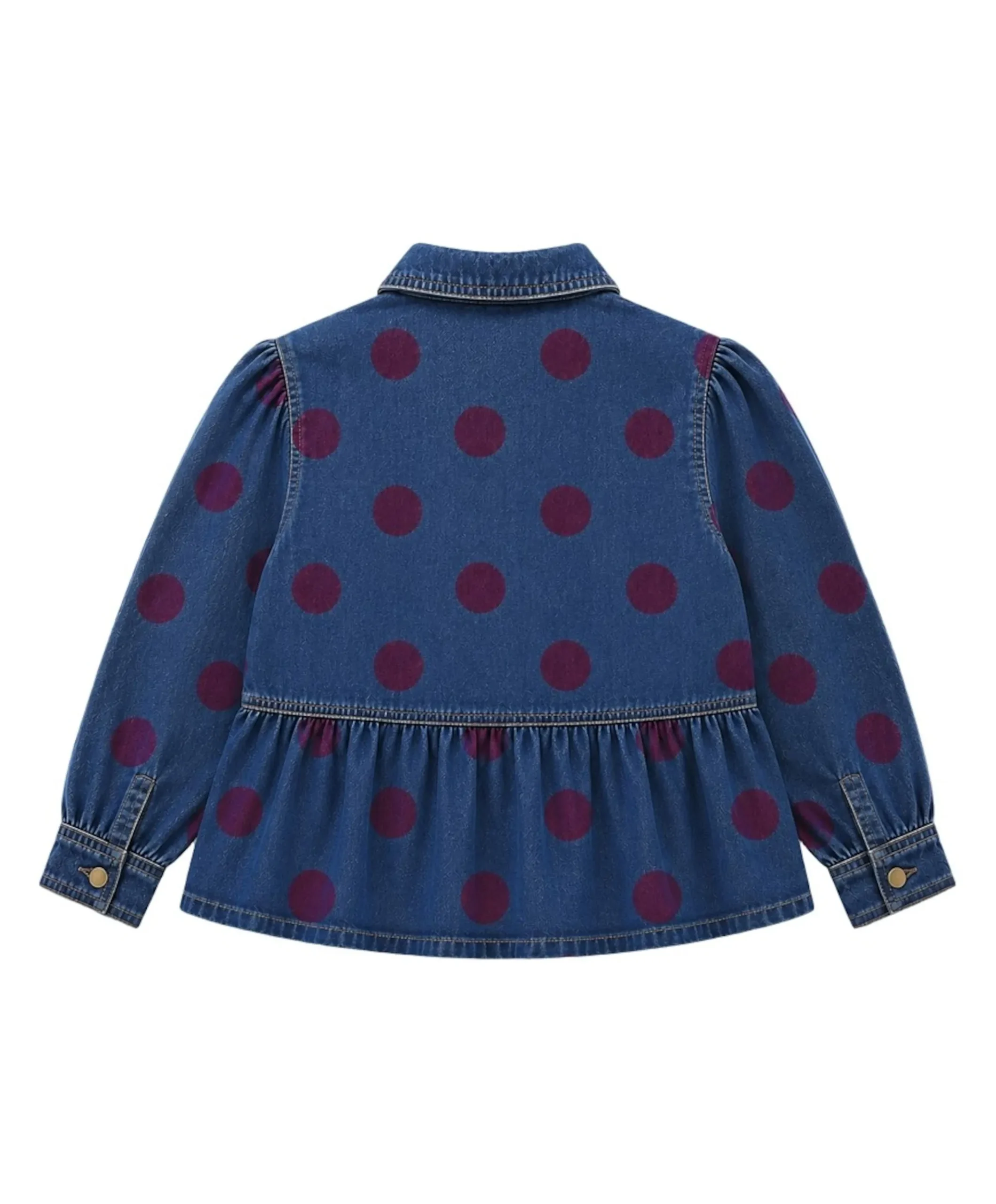 Meisjes blouse lange mouw blauw