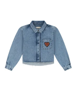 Meisjes blouse lange mouw blauw