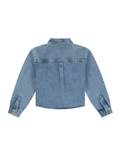 Meisjes blouse lange mouw blauw