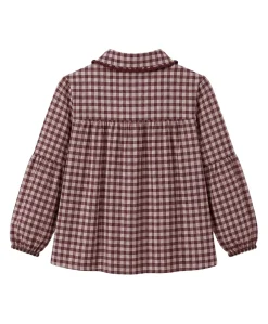 Meisjes blouse lange mouw bordeaux