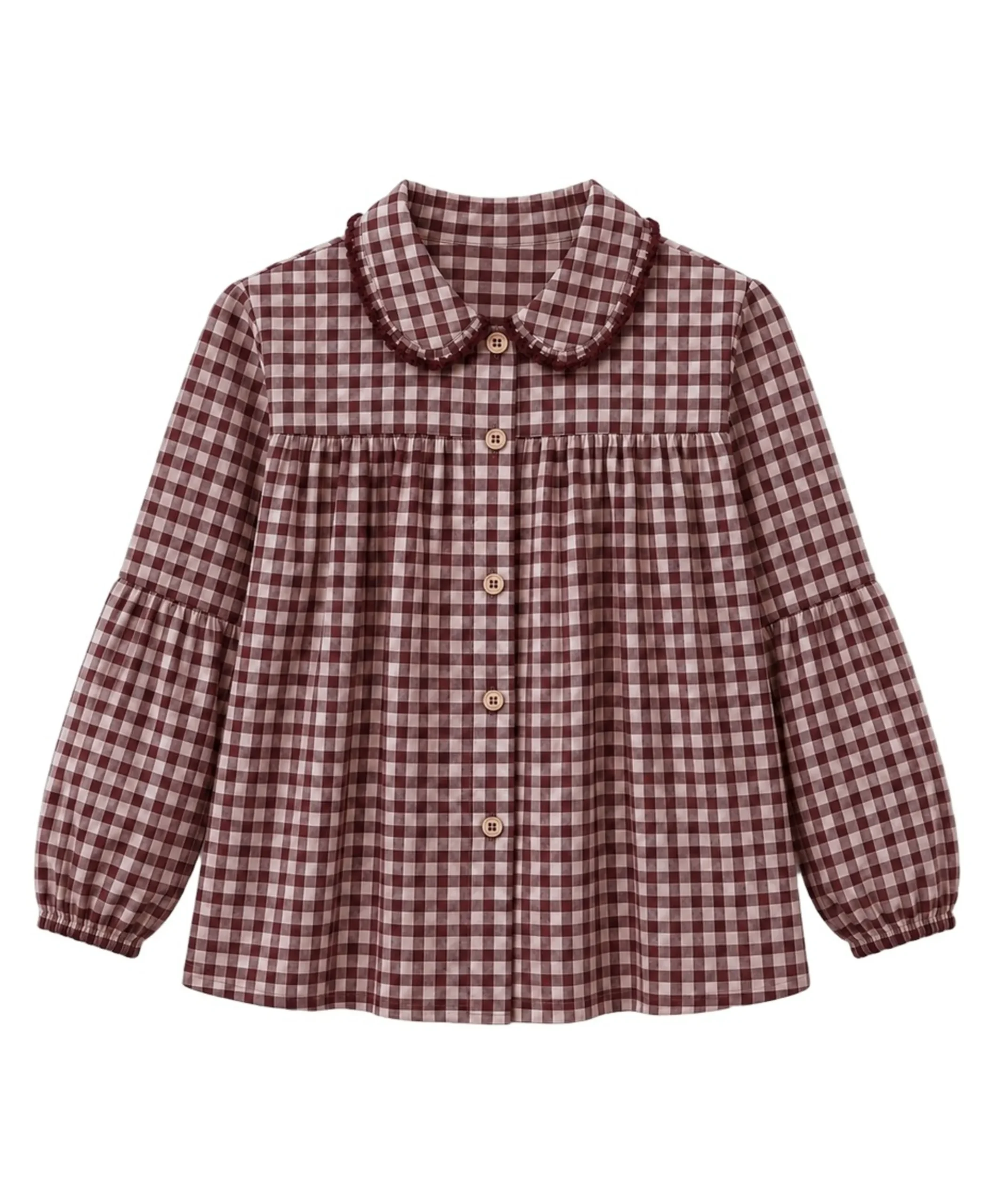 Meisjes blouse lange mouw bordeaux