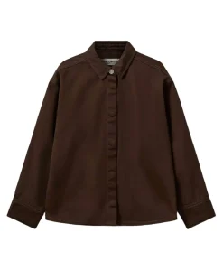 Meisjes blouse lange mouw bruin