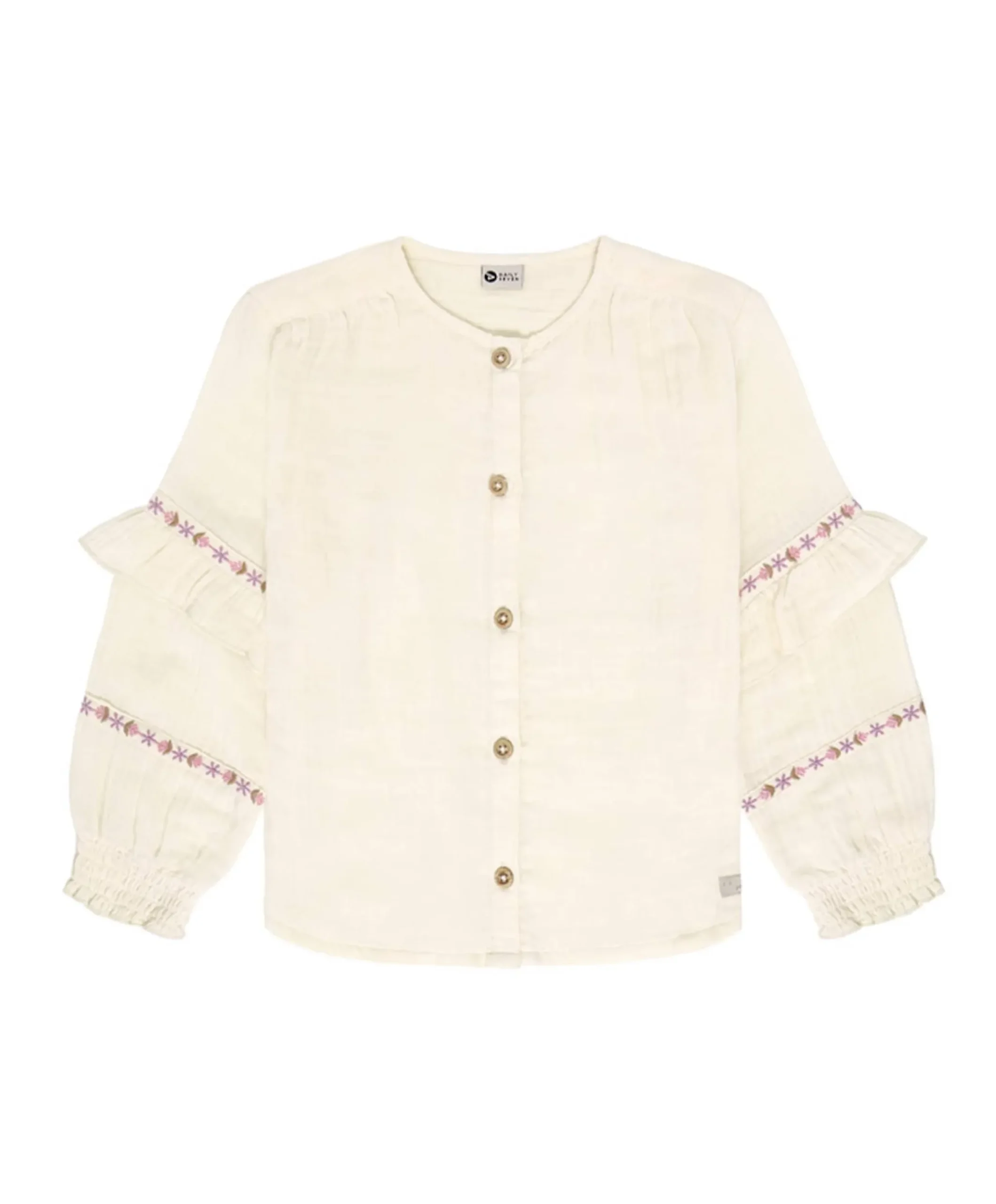 Meisjes blouse lange mouw ecru