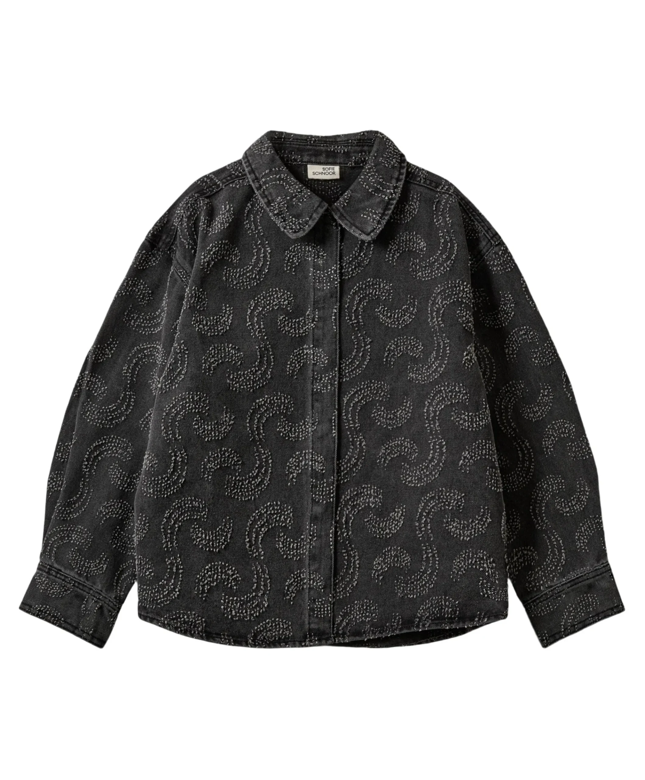 Meisjes blouse lange mouw grijs