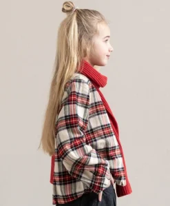 Meisjes blouse lange mouw rood