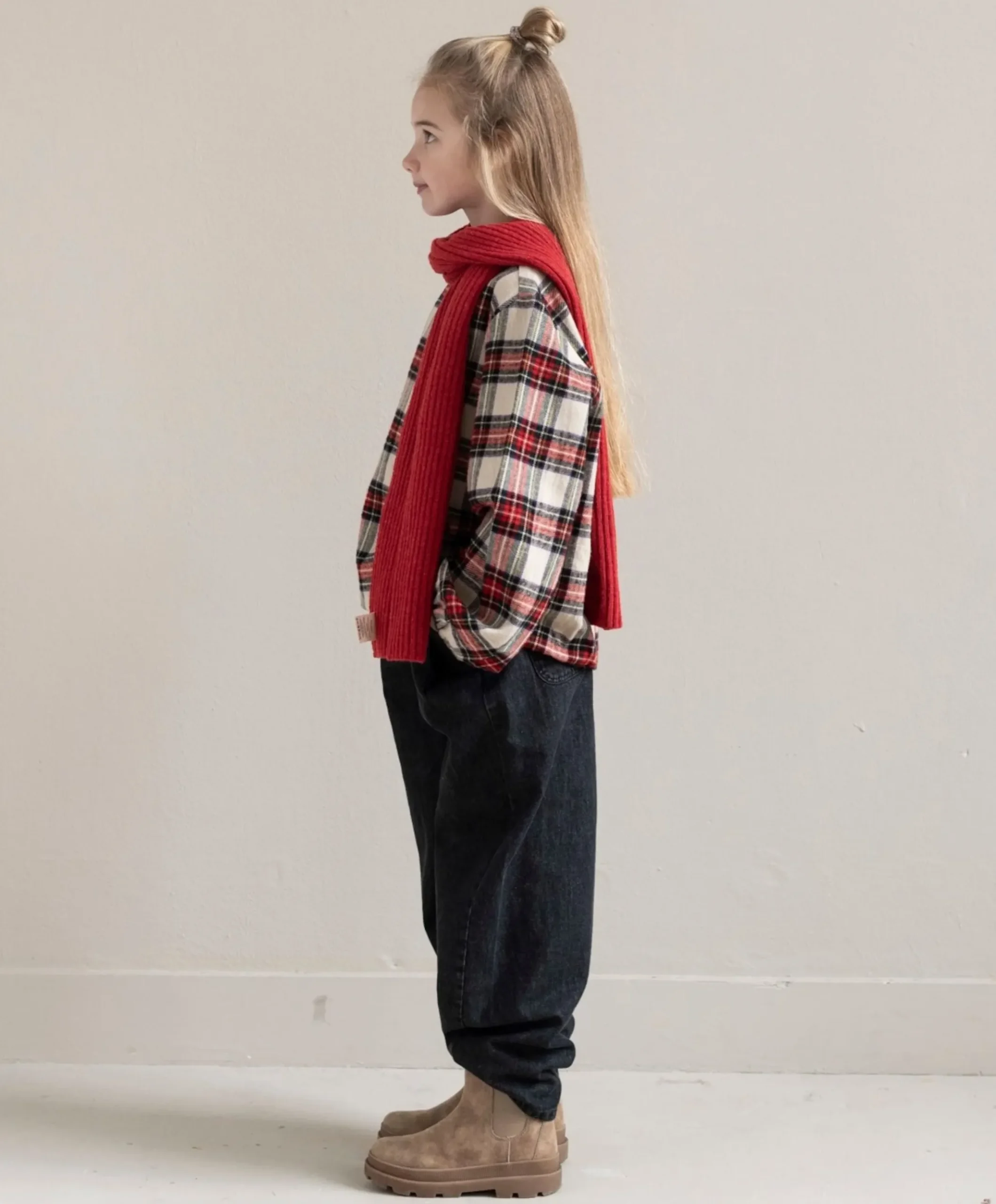 Meisjes blouse lange mouw rood