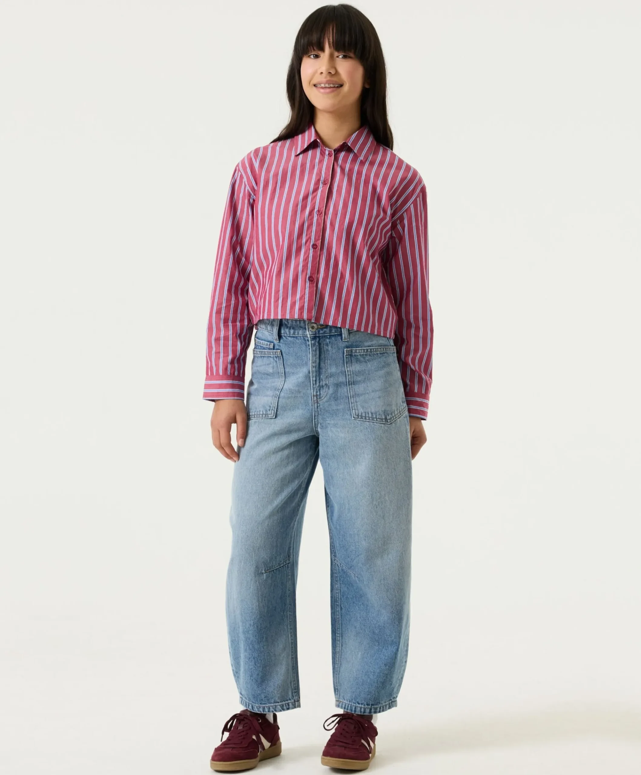 Meisjes blouse lange mouw roze