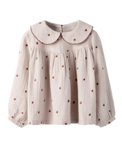 Meisjes blouse lange mouw roze