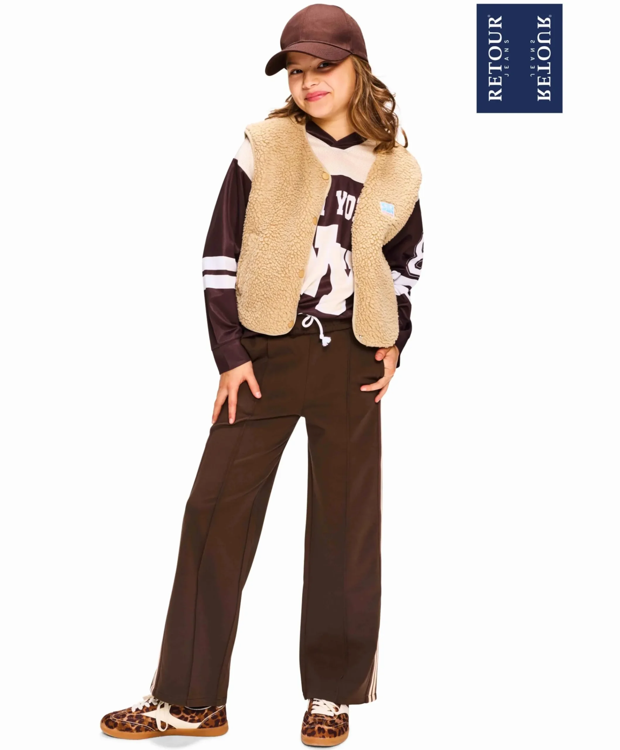 Meisjes bodywarmer beige