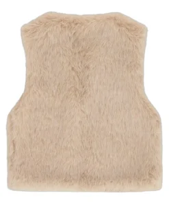 Meisjes bodywarmer beige
