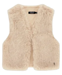 Meisjes bodywarmer beige