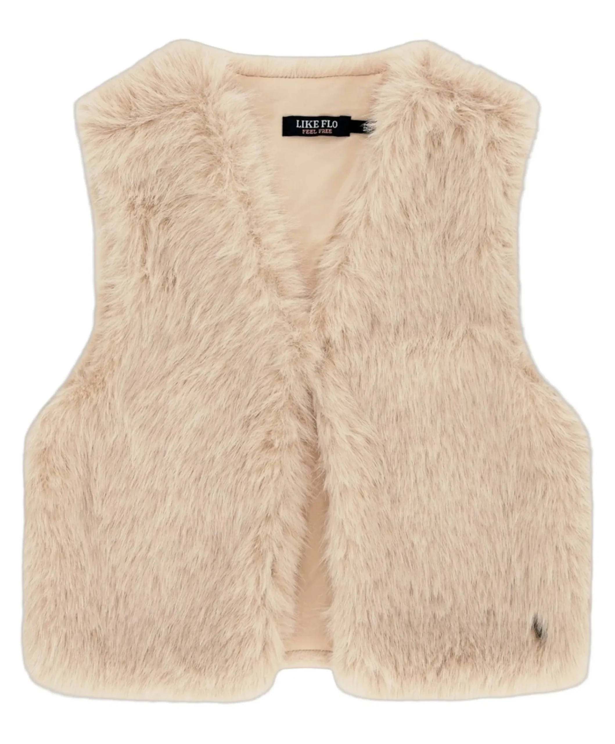 Meisjes bodywarmer beige