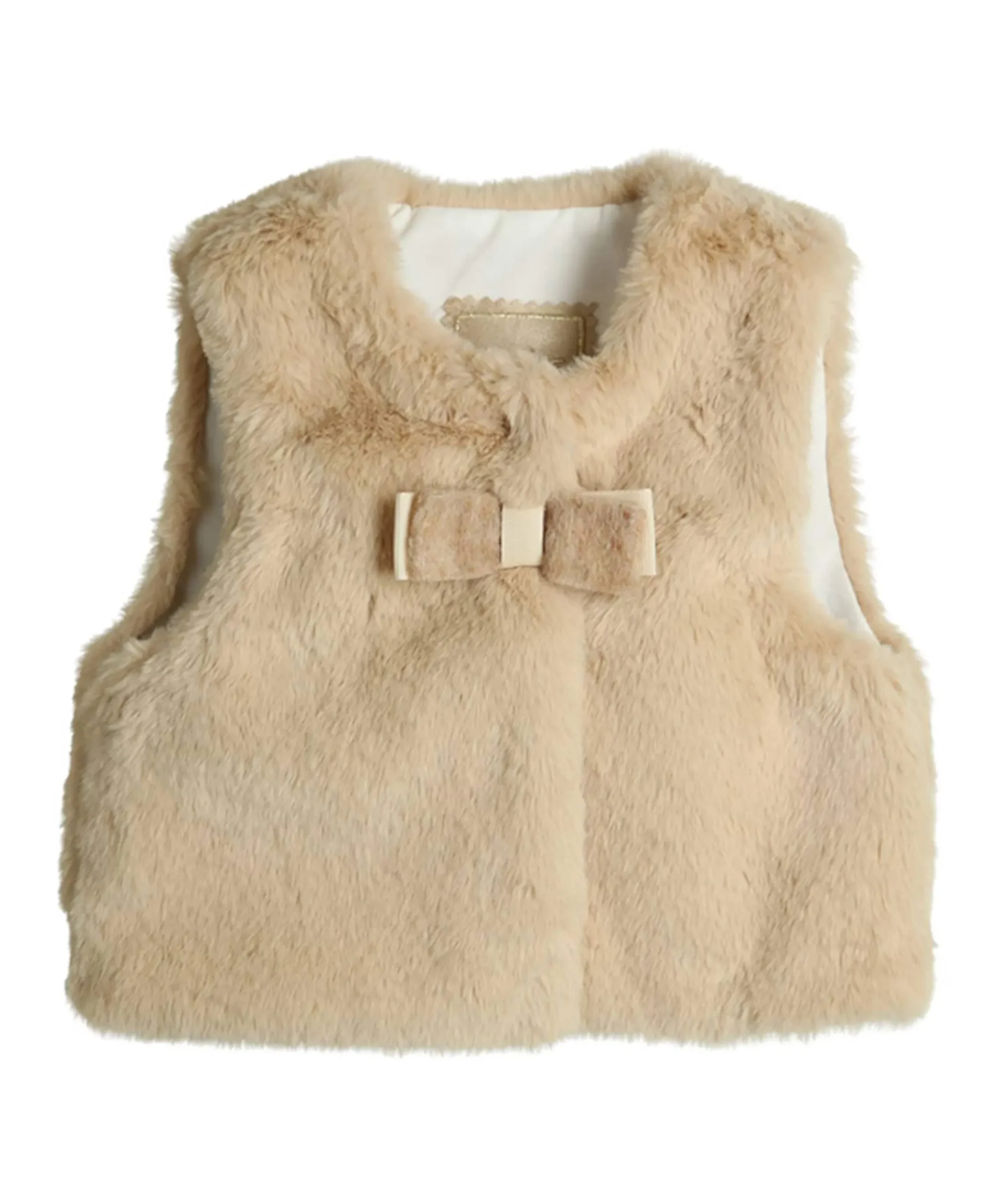 Meisjes gilet beige