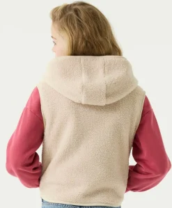 Meisjes gilet beige