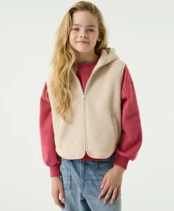 Meisjes gilet beige