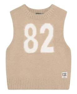 Meisjes gilet beige