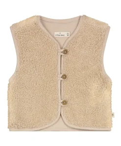 Meisjes gilet beige