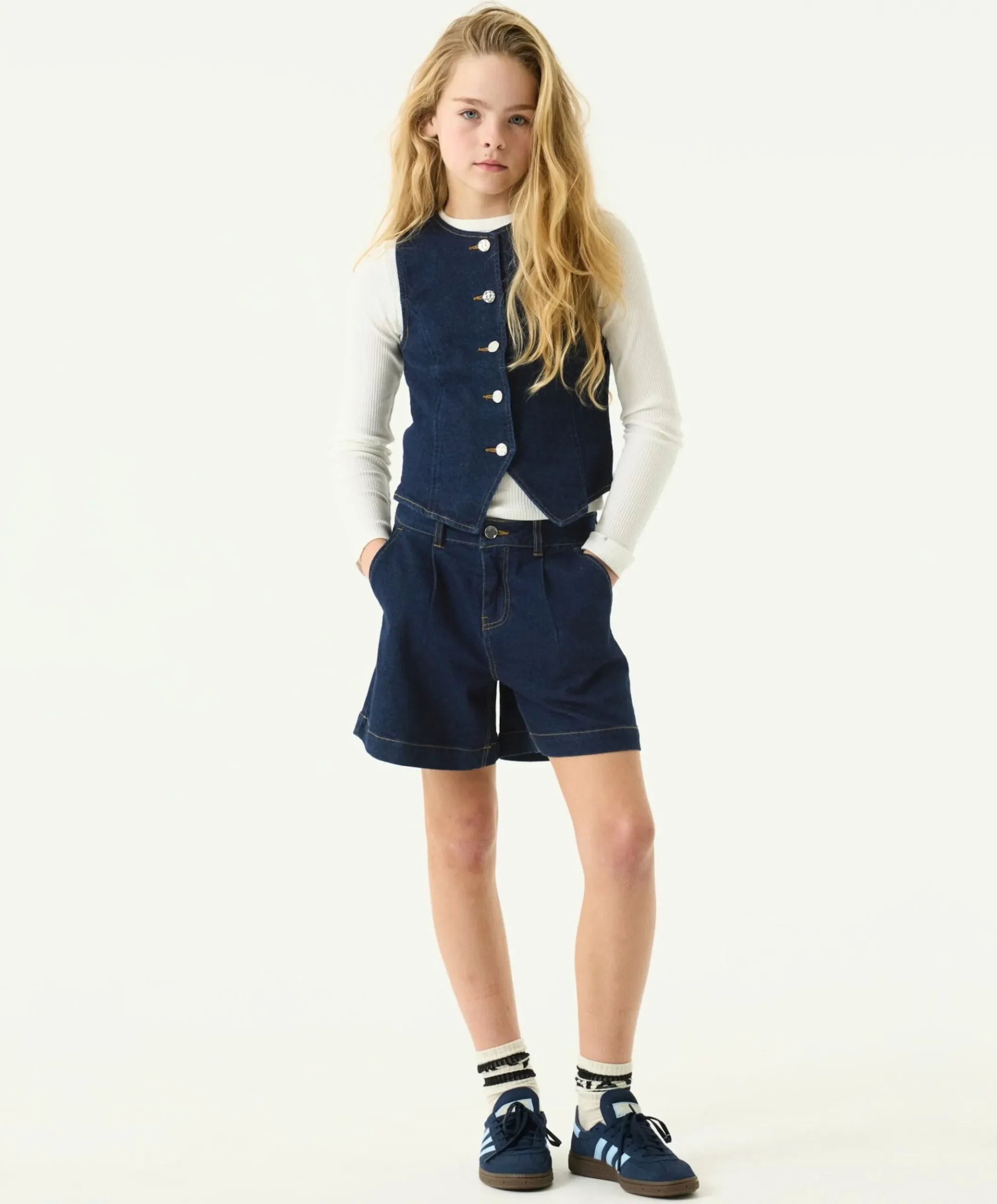 Meisjes gilet blauw