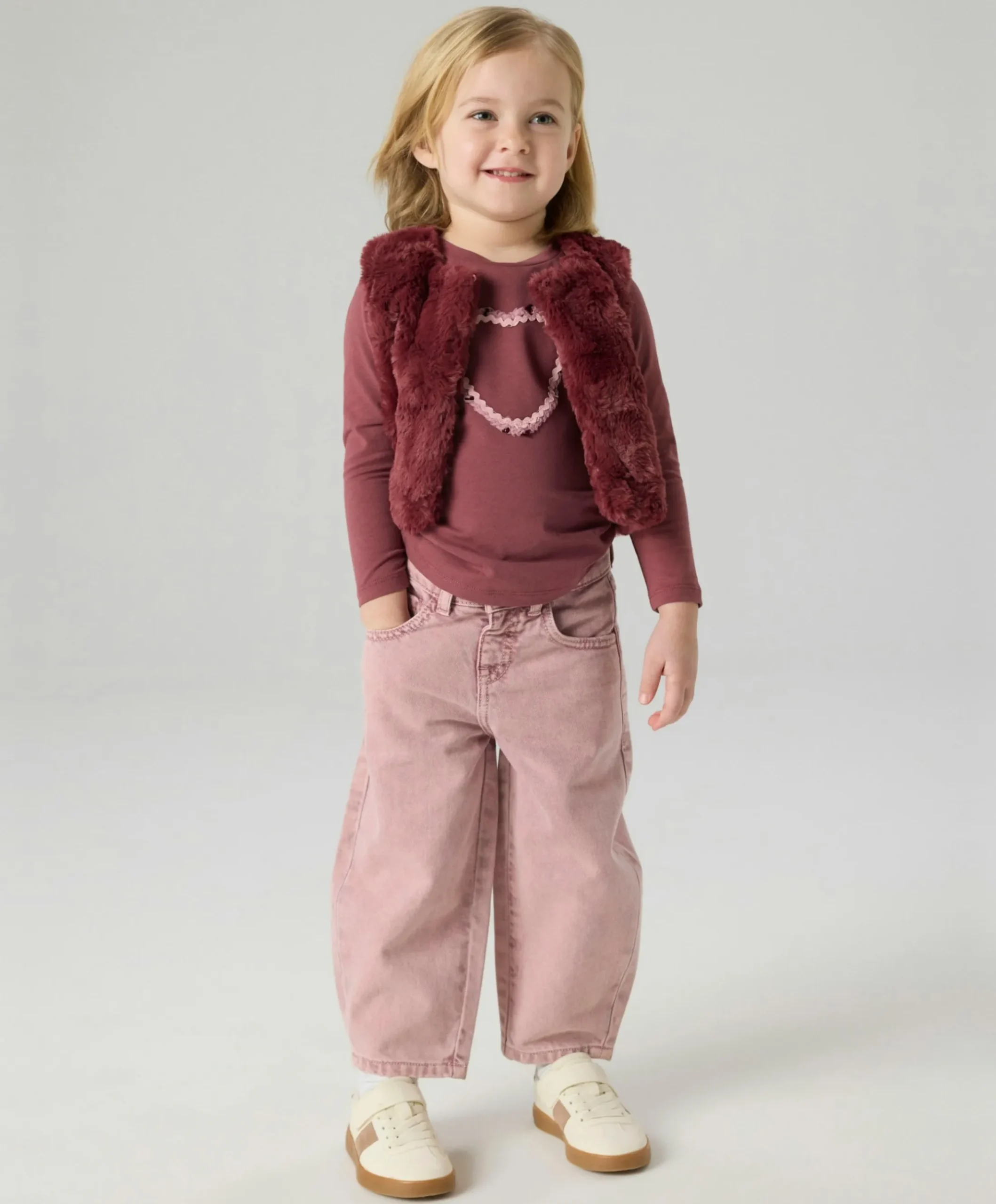 Meisjes gilet bordeaux