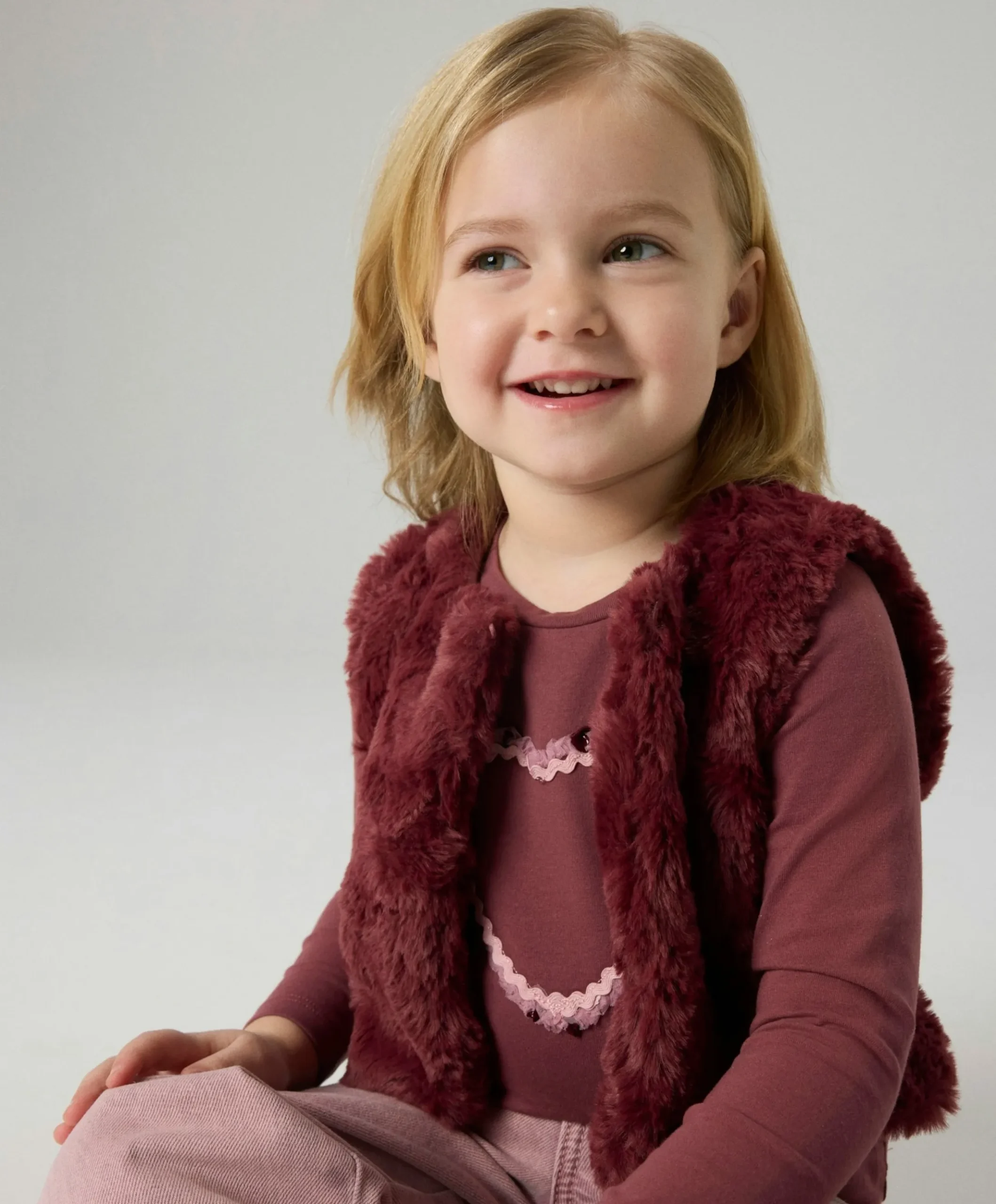 Meisjes gilet bordeaux
