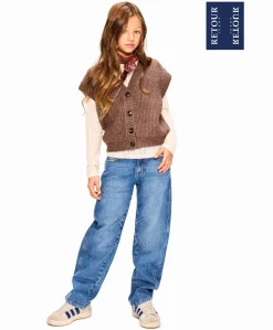 Meisjes gilet bruin