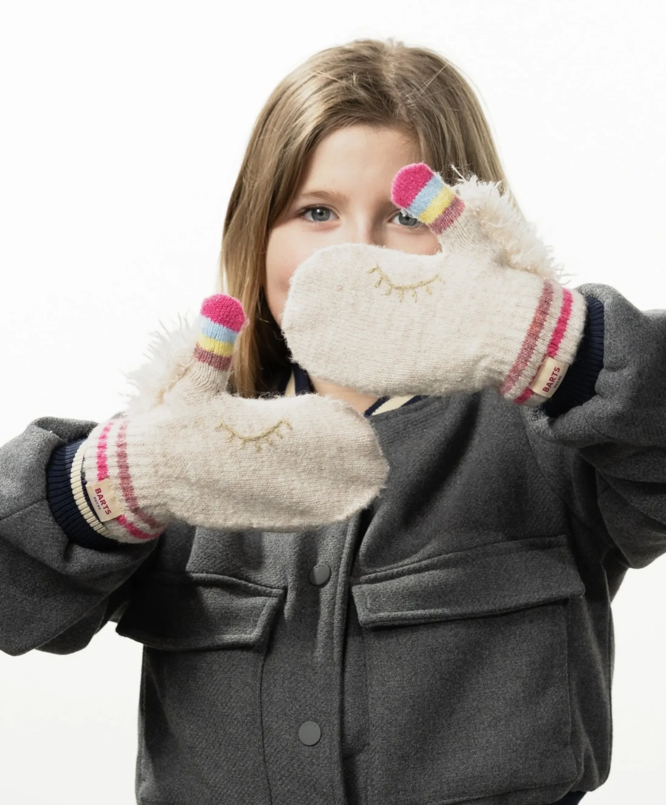 Meisjes handschoenen ecru