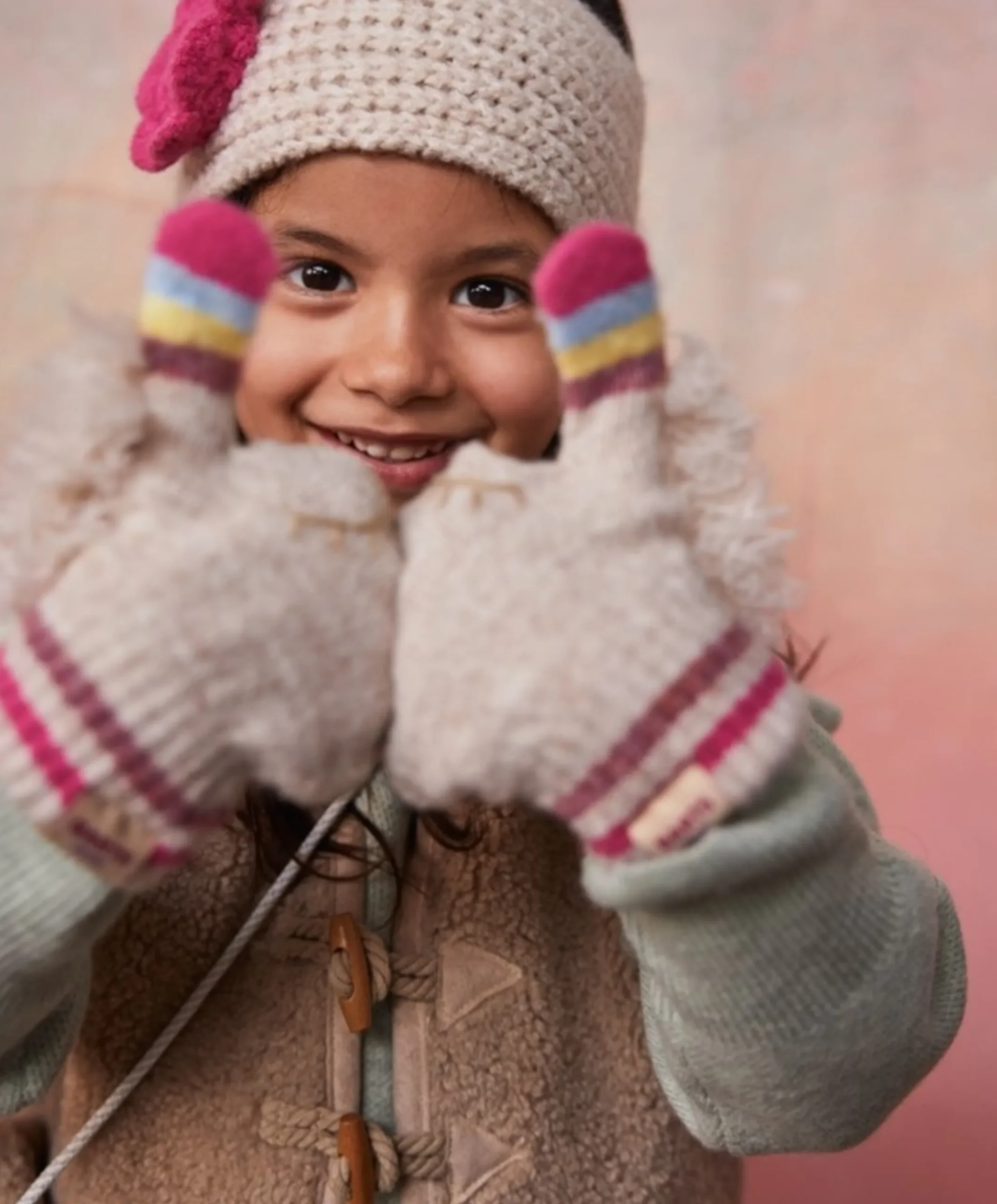 Meisjes handschoenen ecru