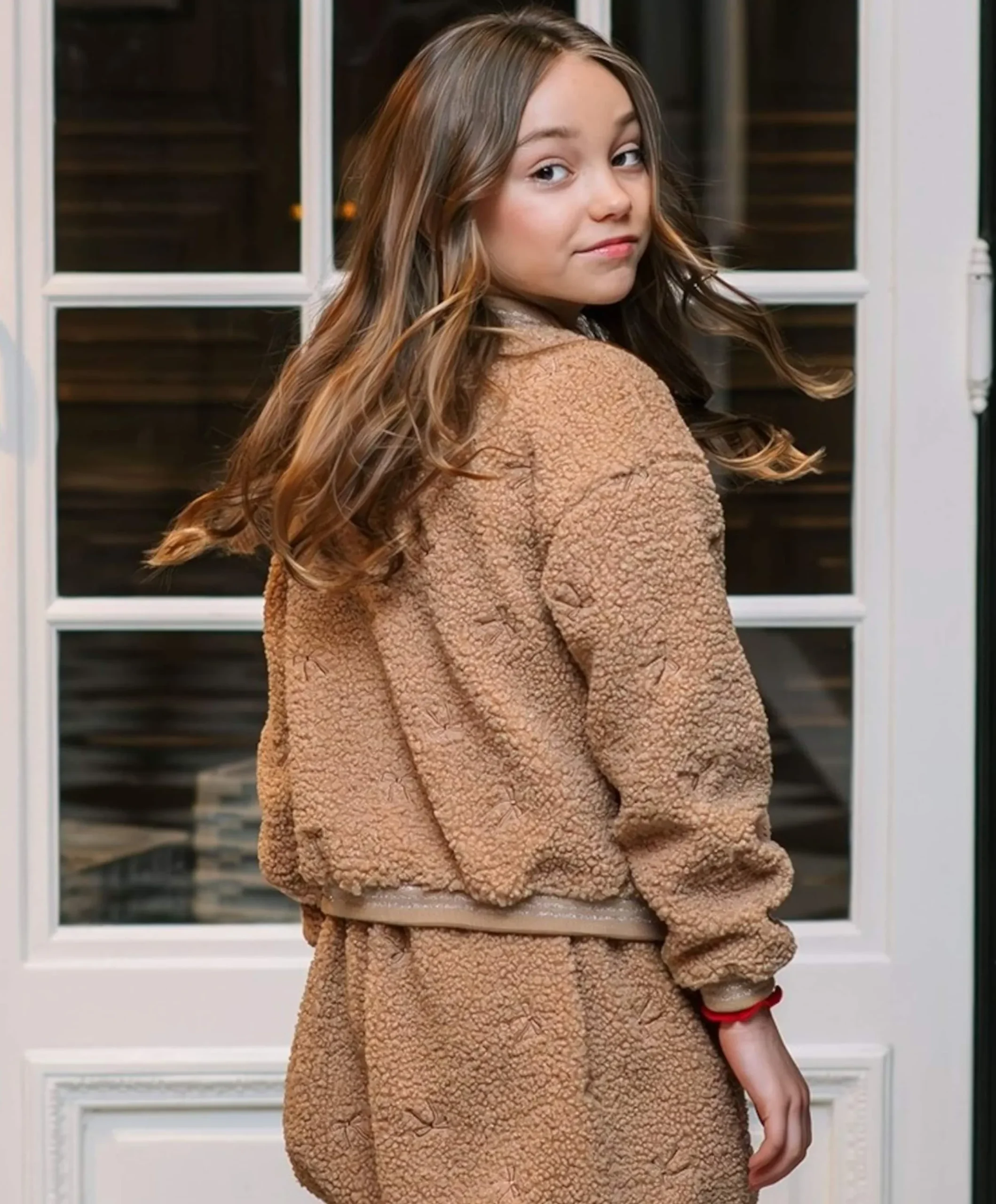 Meisjes jas beige