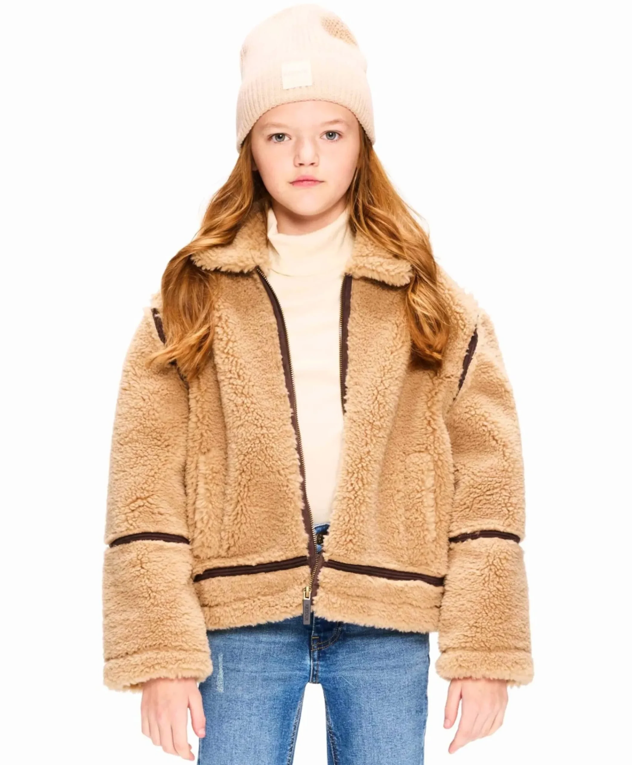 Meisjes jas beige