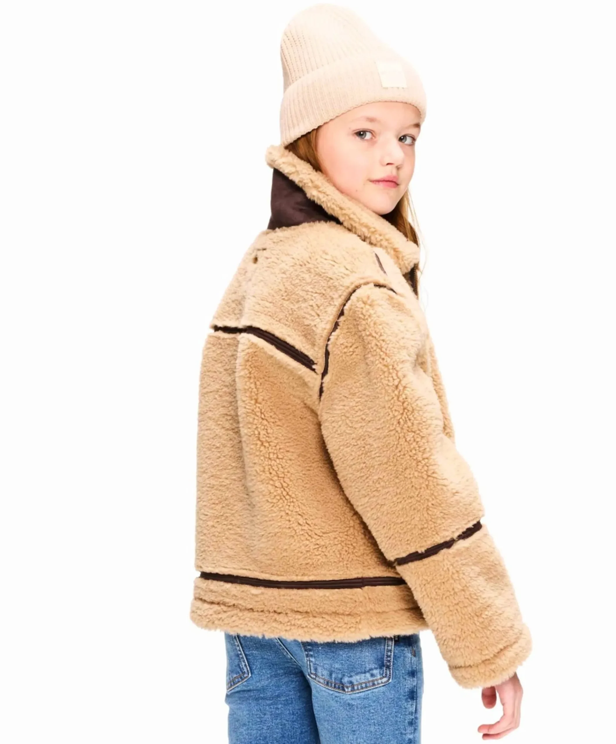 Meisjes jas beige