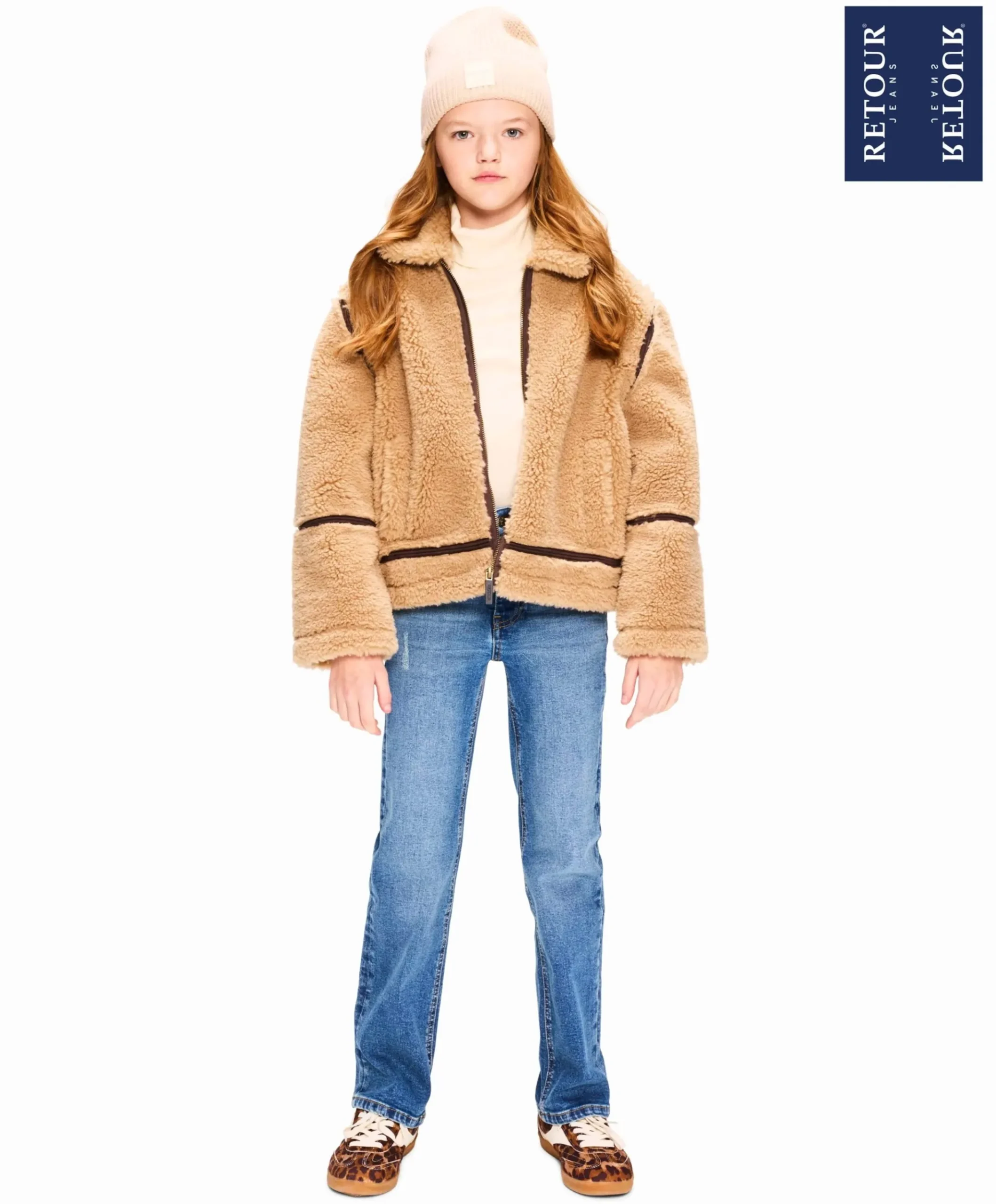 Meisjes jas beige