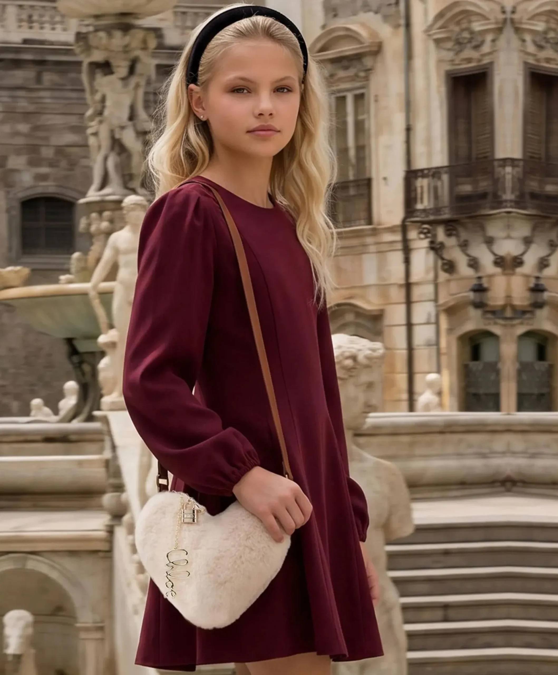 Meisjes jurk bordeaux
