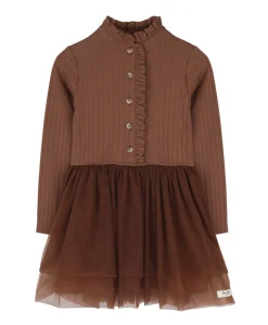 Meisjes jurk bruin