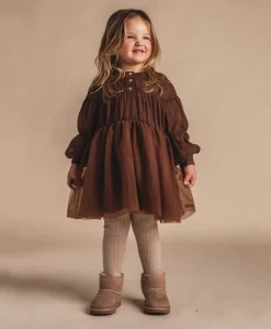 Meisjes jurk bruin