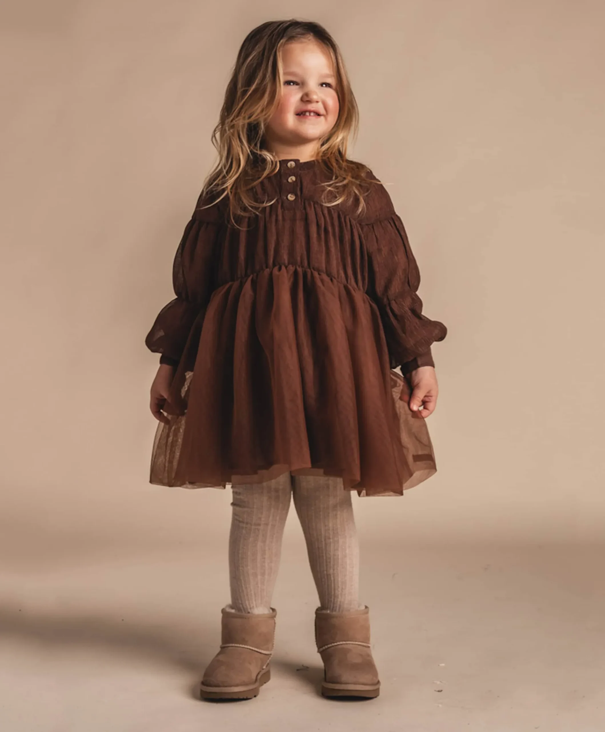 Meisjes jurk bruin