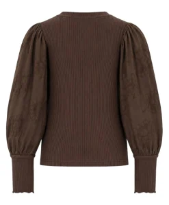 Meisjes longsleeve bruin