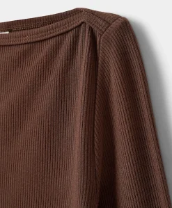 Meisjes longsleeve bruin