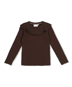 Meisjes longsleeve bruin
