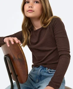Meisjes longsleeve bruin