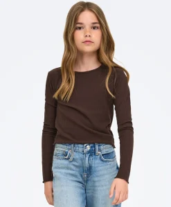 Meisjes longsleeve bruin