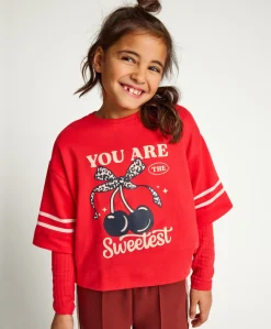Meisjes longsleeve rood