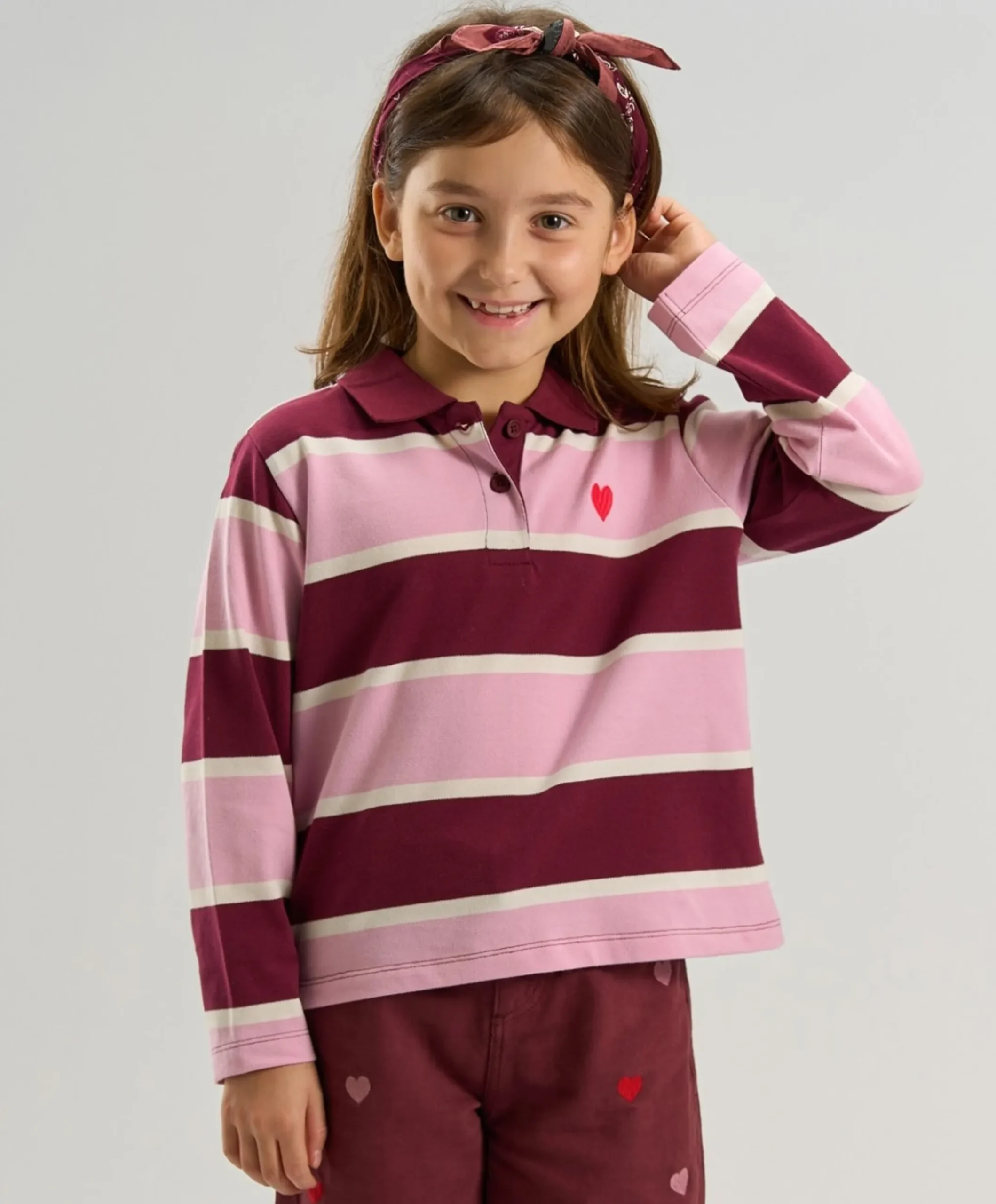 Meisjes polo bordeaux