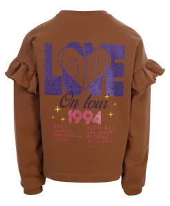 Meisjes sweater bruin