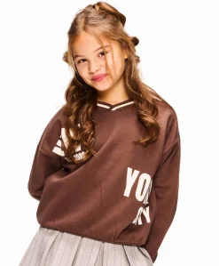 Meisjes sweater bruin